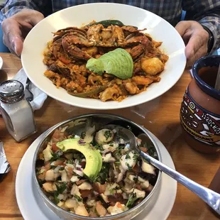 Arroz a la Tumbada And Ceviche