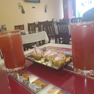 Micheladas and ceviche