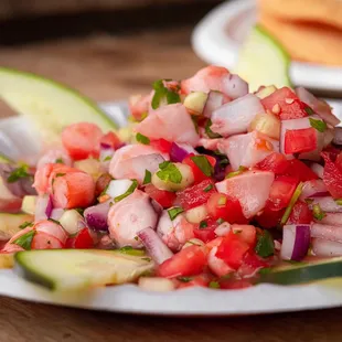 Ceviche Mixto (Ceviche Mix with shrimp octopus and imitation crab)
