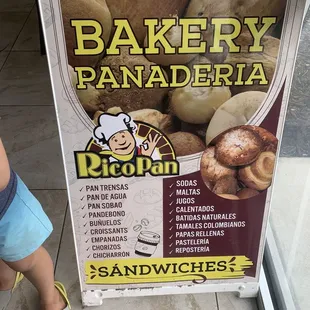 a sign for a bakery