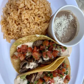Rib Eye Taco Plate