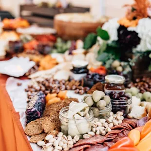 We try to feature local ingredients in all of our grazing tables.  Whether it be breads, cheeses, nuts or even honey as shown here.