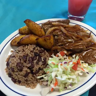 Tasty lunch special ($7.50), with chicha drink made from corn ($2.00).