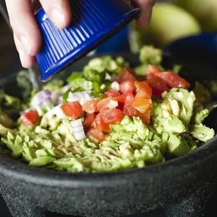 a bowl of guacamole