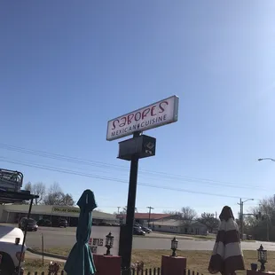 a sign for a restaurant