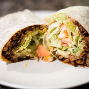 a burrito on a plate