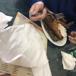 a woman eating a meal