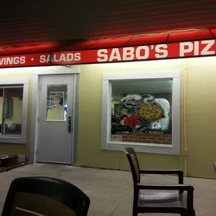 the front of the restaurant