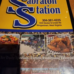 the menu for the restaurant