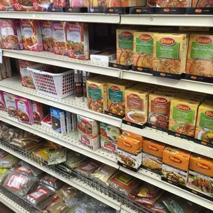 shelves of food
