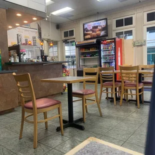 a view of the dining area