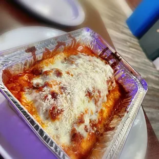 Closer look of the Lasagna with Meat Sauce. Yumm