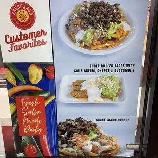 nachos, menu
