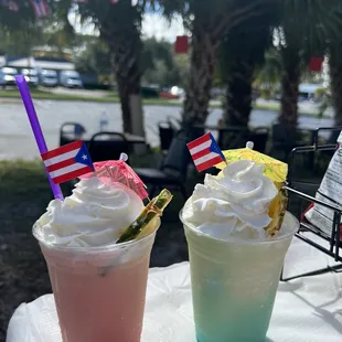 two drinks on a table