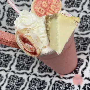 Strawberry cheesecake frappe