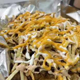 Loaded fries with pulled pork