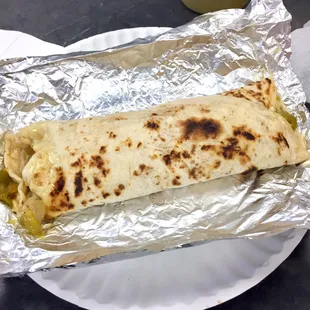 Rajas con queso burrito