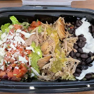 Burrito Bowl w/ Carnitas.