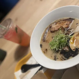 Tonkotsu Ramen and Watermelon Mint Seltzer