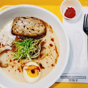 Tonkotsu Ramen with Gochu based hot sauce