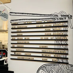 Menu board (April 2021)