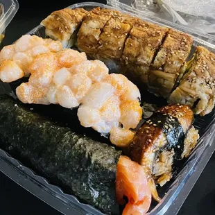 a variety of food in plastic containers