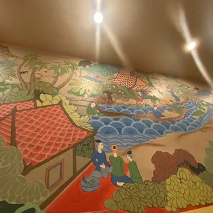 Beautiful mural painted on the walls.