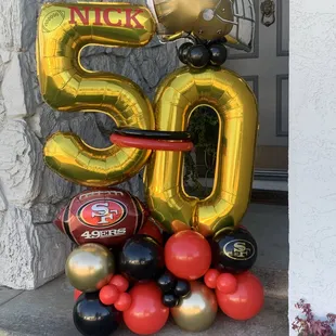 49ers Football 50th Birthday Number Stack