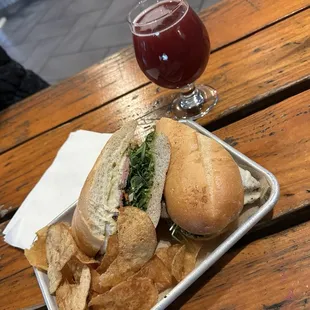Tritip sandwich and a sour cream