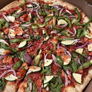 Vegetarian pizza no cheese