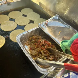 Handmade tortillas and a veggie option
