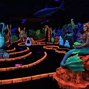 Play to win on our pirate and mermaid theme mini golf today!