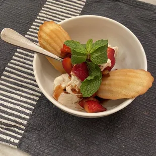 Balsamic &amp; Macerated Fresh Berries with Madeline &amp; Vanilla ice cream