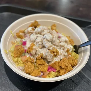 a bowl of food