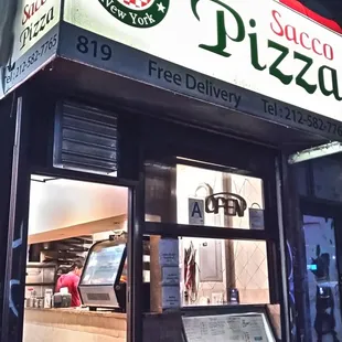 Visit 2 - this is the outside of Sacco at night - you can walk in to order at the counter (and eat in), or you can use the walk-up window.