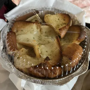 Garlic bread.  Soft and garlicky. Lots of bread given