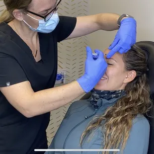 Lori injecting Botox