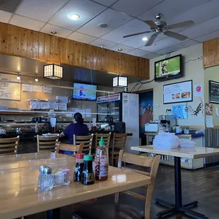 Part of the interior facing the sushi bar