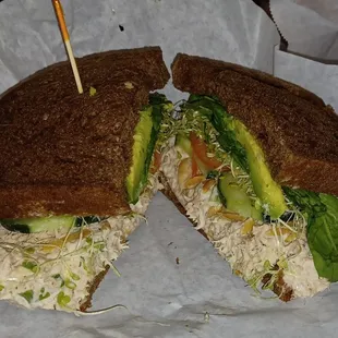 a cut in half sandwich