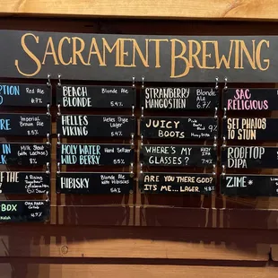 Beer menu