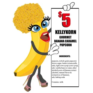 KelkyKorn $5 gourmet banana caramel popcorn! The best