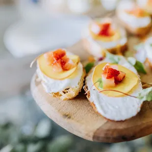 Golden beet over goat cheese, with a strawberry relish