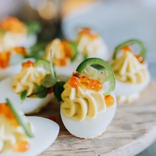 Caviar deviled eggs