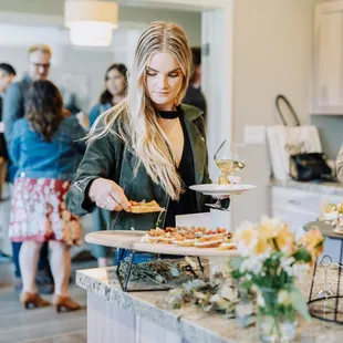 Clients enjoying our hors d'oeuvres