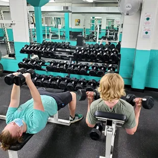 men using free weights