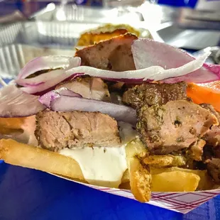 Greek Fest 2021 - gyro pork plate - out of pita bread