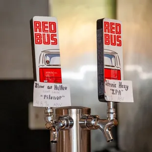 two beer taps