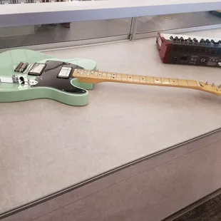 Sweet, a Fender Telecaster!  No idea why it's on display at the library, but cool!