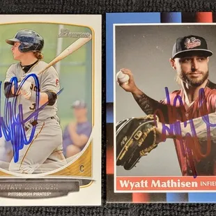 2022 River Cats Infielder Wyatt Mathisen signed Cards