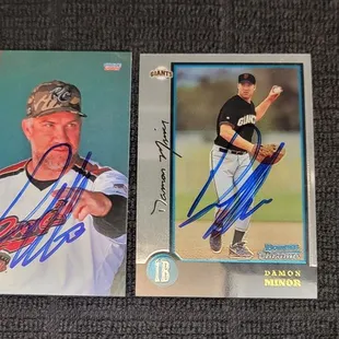 2022 River Cats Coach Damon Minor signed Cards